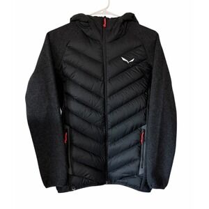 Salewa Fanes Sarner RDS Down Wool Hybrid Jacket Black Women's Size Small